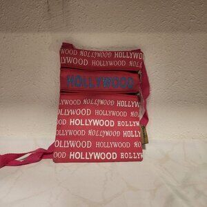 Bovano Crossbody Bag USA Hollywood California Adjustable Hot Pink 2‎ Zip Pockets